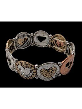 Rustic Love & Amour Multicolor Stretch Bracelet Heart